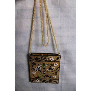 Vintage Beaded Purse With Unique Designs And Handle